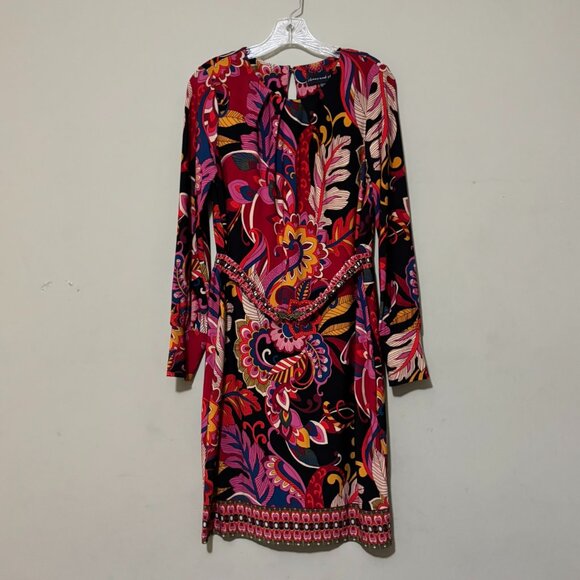 Clover and Sloane Red Pink Paisley Boho Print Dress – Size 6 - Picture 1 of 5